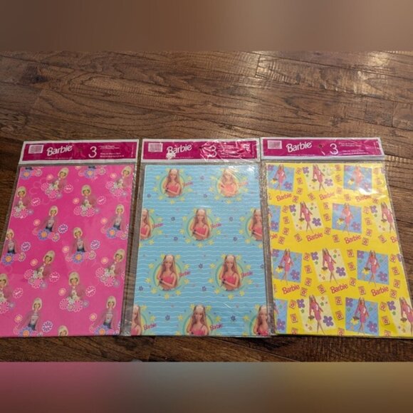 Mattel Other - Vintage 1990s Barbie Themed Wrapping Paper lot 3 Packs